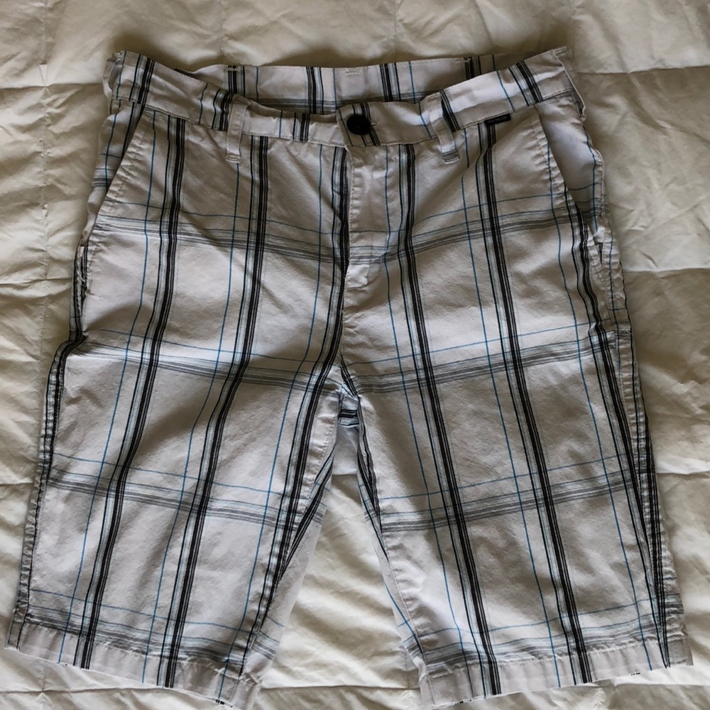 🎉 HURLEY Boys Plaid Summer Shorts 🩳 SZ 14